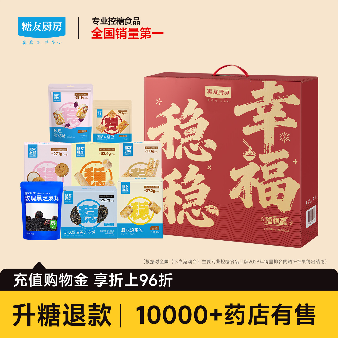 糖友厨房年货礼盒孕妇老人主食品控量长辈送礼包专用零食物无糖精