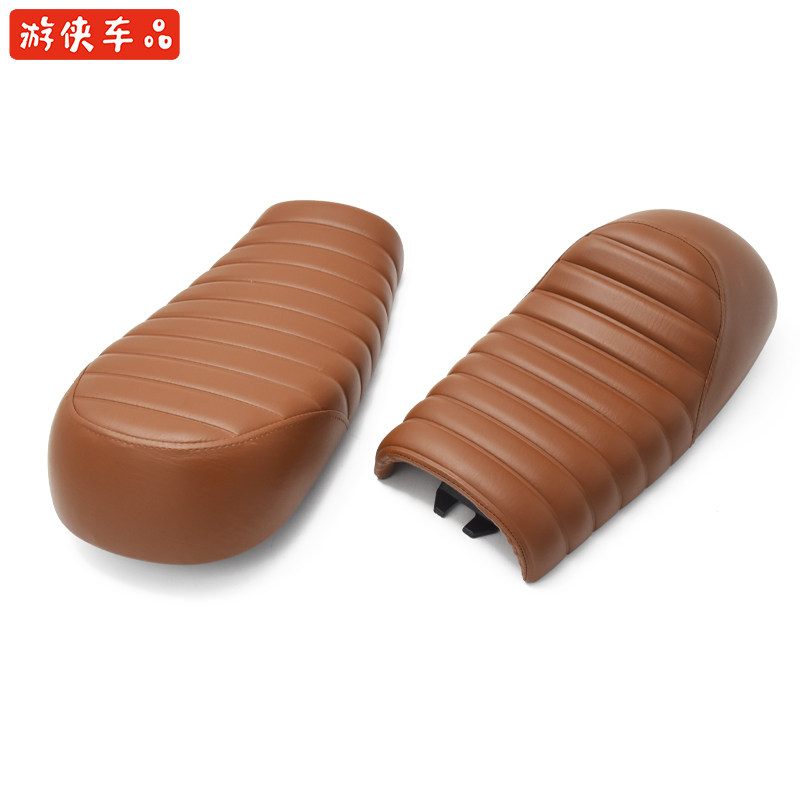复古摩托车改装53cm超短CG毛毛虫坐垫驼峰座包平座椅座垫防水鞍座