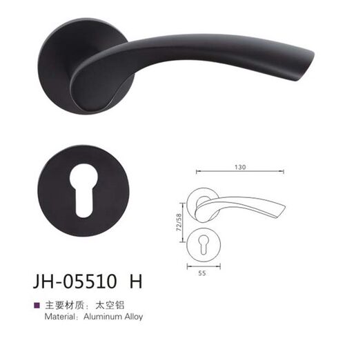 磁吸静音黑色门锁室内卧室房门锁木门锁分体锁执手锁具黑色分体锁