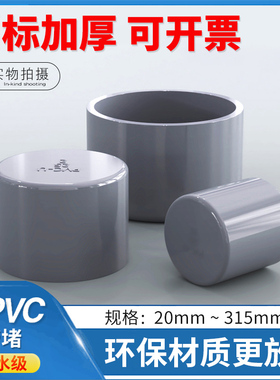 PVC管帽 官堵UPVC 封帽 闷盖PVC-U 给水管配件管堵配件平口堵子