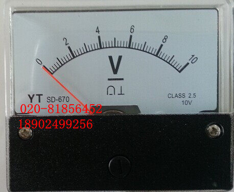 直流电压表YT SD670-10V SD670-15V SD670-20V CLASS 2.5