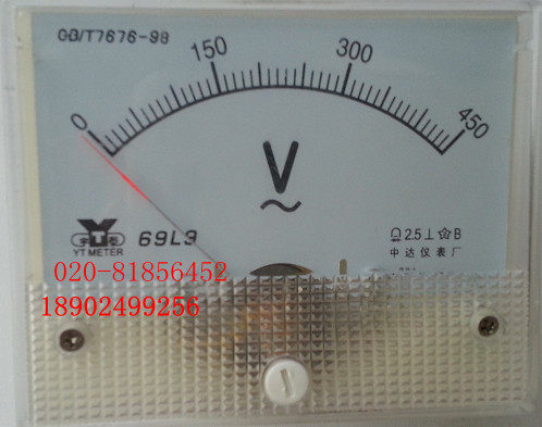 交流电压表69L9-450V 69L9-500V 69L9-600V 69L9-V