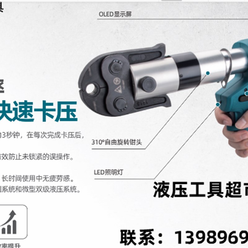ZUPPER巨力插电电动不锈钢液压压管钳HH-1550天然气管件压管钳