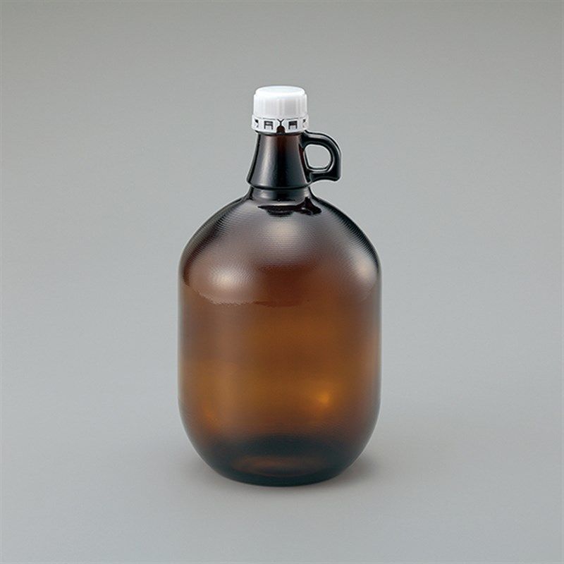 玻璃加仑瓶4L棕色溶剂色谱瓶密封试剂瓶大瓶保险盖免洗进口ASONE
