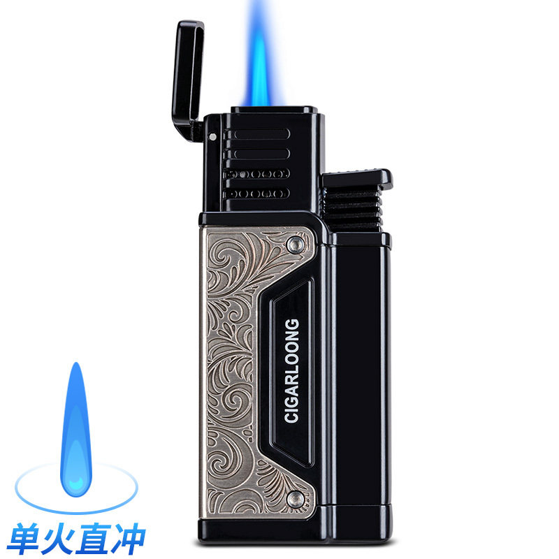CIGARLOONG茄龙雪茄打火机充气防风直冲便携式个性复古雪茄点烟器
