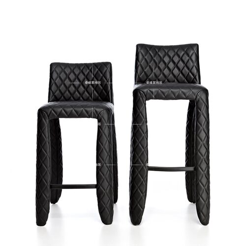 意式吧台椅d现代简约吧台凳子家用时尚靠背酒吧椅前台吧椅高脚椅