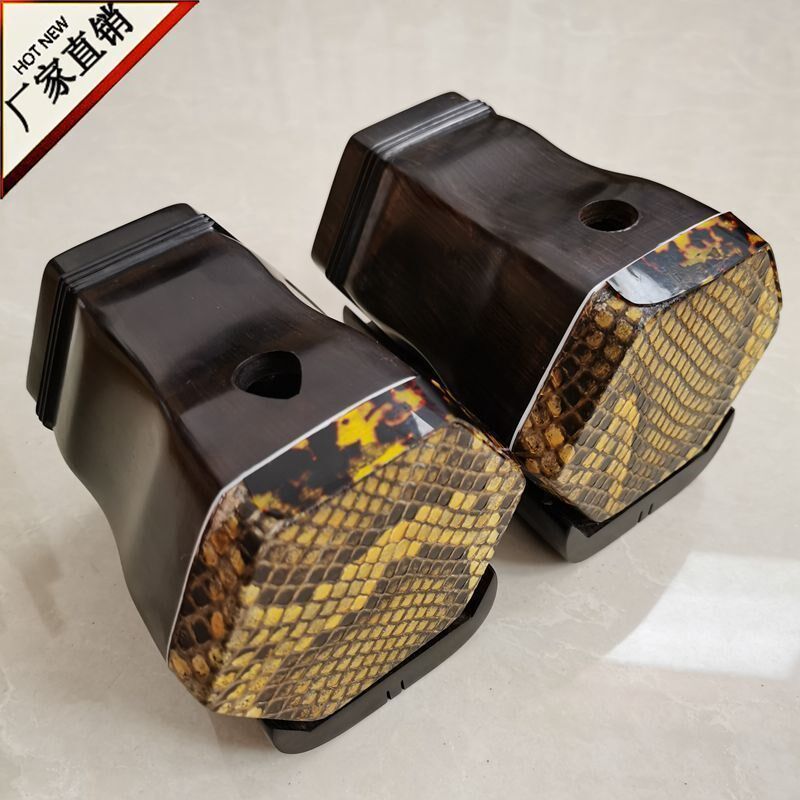 黑檀/普通/红木六角二胡琴桶y 精品黑檀二胡筒子琴筒 已蒙皮带底