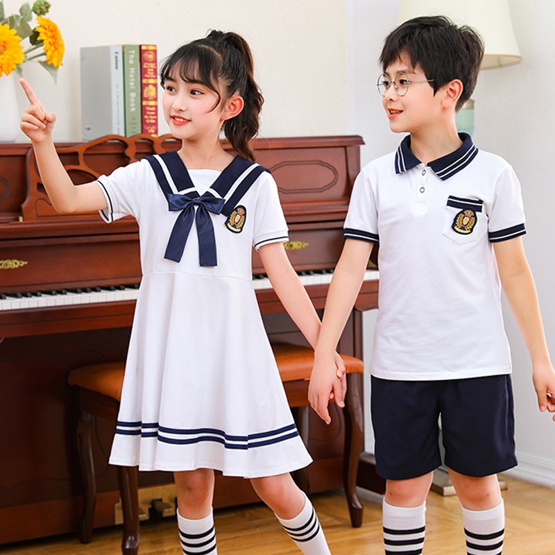 幼儿园园服夏装英伦风小学u生班服儿童大合唱服校服套装毕业照服