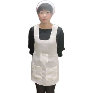 纺织厂围裙纯白色饭单织布工围腰三袋四袋棉纺厂女工工作围群