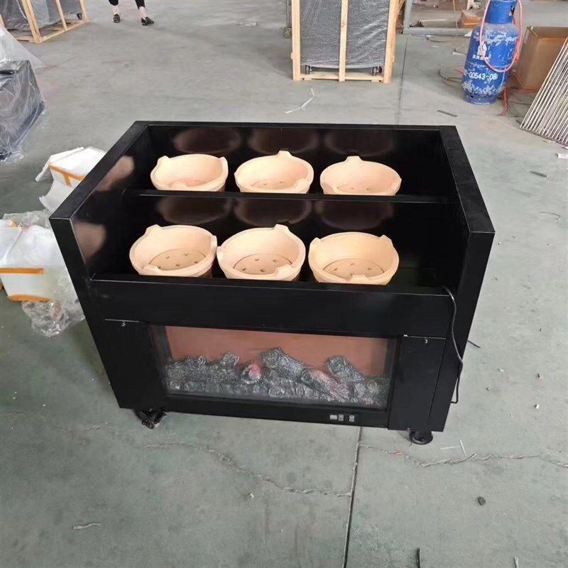 新款古法养生瓦罐煨汤炉商用炭火土罐煲汤炉盐焗机酒店明档厨房