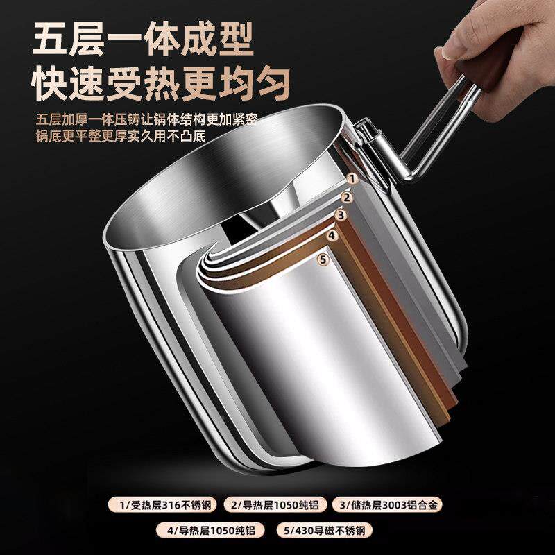 铿锵316不锈钢油锅炸天妇罗炸串薯条壶带FMG网加高滤家炸用小型省