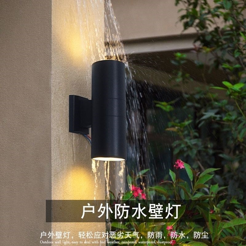 LED户外壁灯双头单头壁灯墙壁灯庭院围墙灯防水射灯走廊灯露台灯