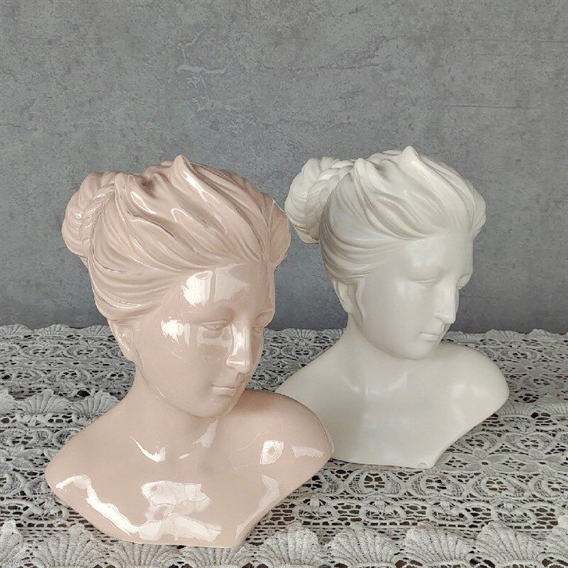 北欧人物雕塑英国少女装饰品石膏像头像摆件衣柜瓷砖陶瓷展厅软装