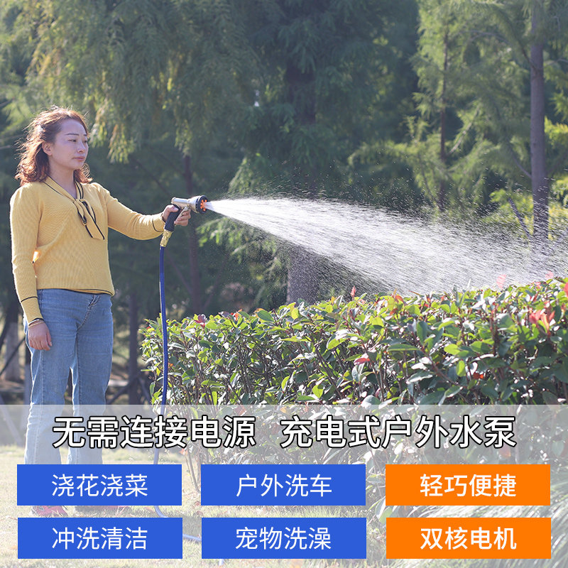 充电水泵浇菜神器户外12v水泵小型吸水抽水泵洗车抽水机农用浇花