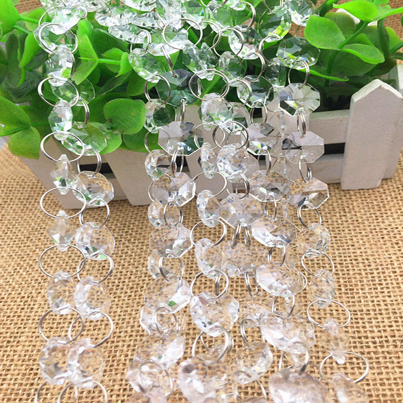水晶八角珠珠帘散珠DIY手工串珠玻璃珠子灯饰配件按斤售婚庆路引图片