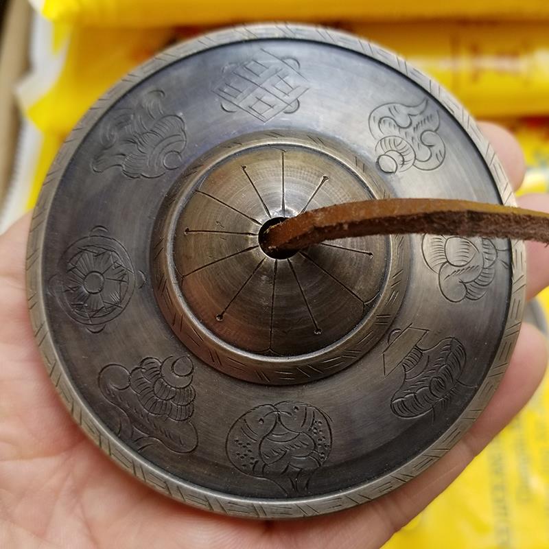 尼泊尔纯铜八宝碰铃打击乐器密宗法器烟火供用品铜钹撞铃