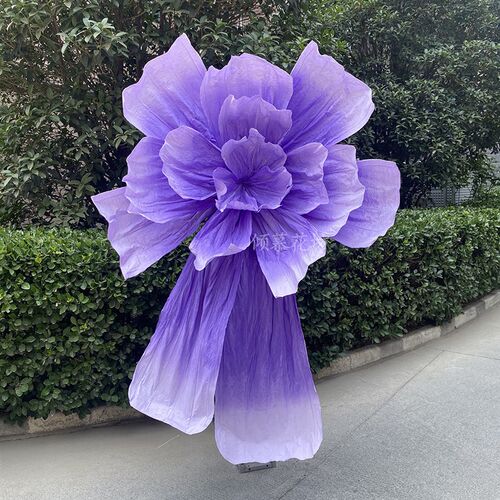 巨型纸花纸艺美塑花大型婚礼背景花装饰手工褶皱纸花橱窗美陈花艺