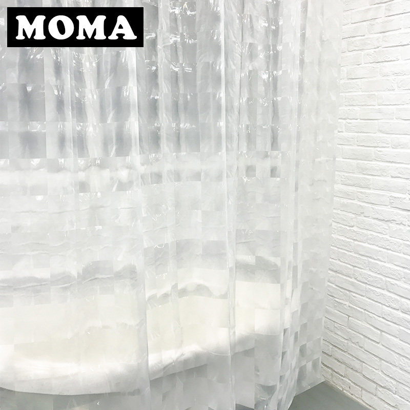 默玛EVA浴帘防水加厚防霉卫生间浴室帘挂帘子洗澡隔断帘3D水晶砖