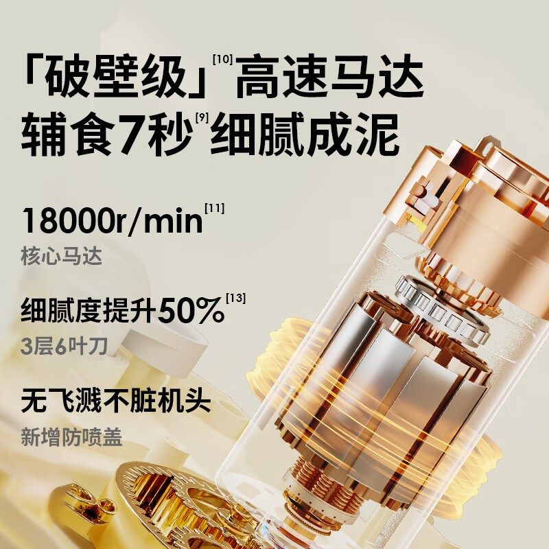小白熊宝宝辅食机婴儿料理机小型多功能搅拌蒸煮一体米糊研磨器