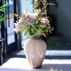 水滴浪花瓶口葡萄粉立体条纹波浪玫瑰百合手工玻璃花瓶插花器摆件