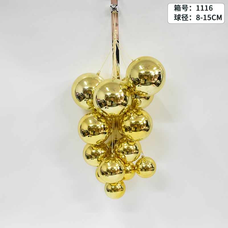 圣诞装饰用品彩色塑胶球串挂件圣诞树商场橱窗场景布置球创意挂饰