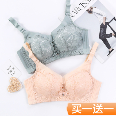 内衣女士无钢圈薄款聚拢小胸上托胸罩收I副乳防下垂调整型文胸套