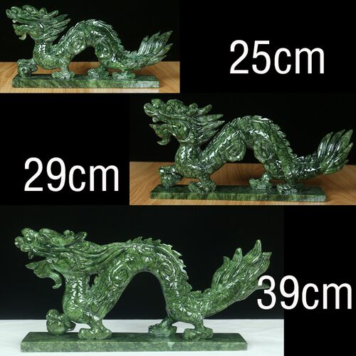 天然玉石青龙摆件办公室店铺庭院家居装饰品小号生肖龙白虎装饰品