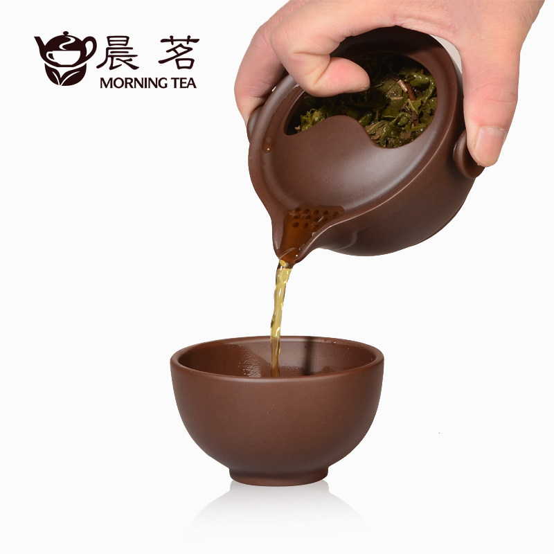 晨茗宜兴紫砂功夫茶具杯子快客杯一壶一泡办公杯茶壶茶杯套装