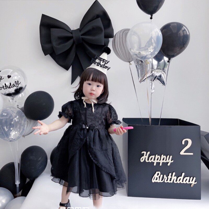 男女儿童宝宝周岁生日惊喜盒子黑色礼盒生日布置背景店铺装饰