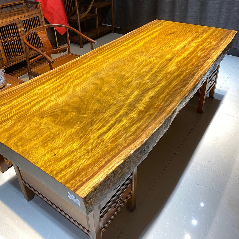 黄檀木实木大板茶桌原木大板茶台花梨木茶几电脑桌办公会议桌书桌