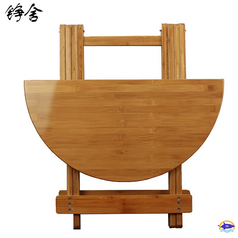 楠竹新款铮舍高度圆小餐桌饭桌2圆形桌便携4人实木桌家用可折叠桌