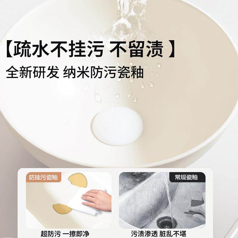 油风圆家形台上盆洗手盆用阳台术卫Amgfu-WP生间小尺寸迷你艺奶盆