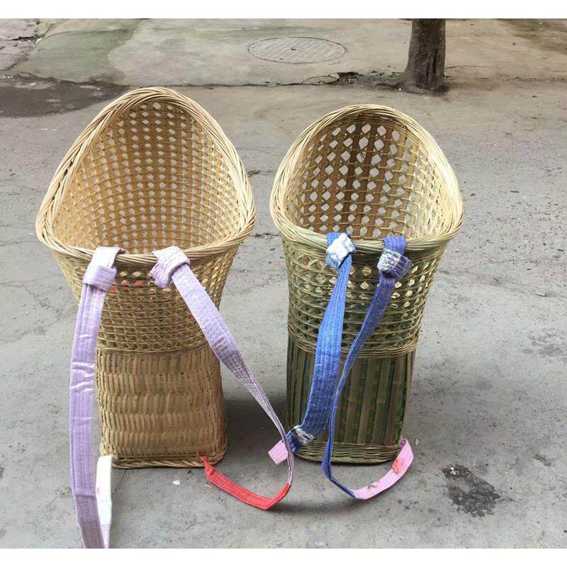 竹编竹篓背篼娃LMA娃婴孩儿童宝小宝凉竹篓揹筐背抱婴袋椅椅子娃