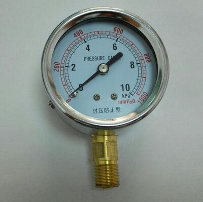 pressure gauge 0~10kpa 0~1000mmh?o 气体 过压防止型压力表