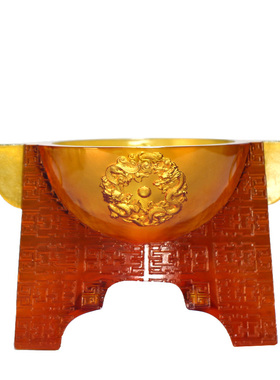 琉璃盛泰丰鼎聚宝盆摆件家用客厅酒柜装饰摆放招财商务开业送礼