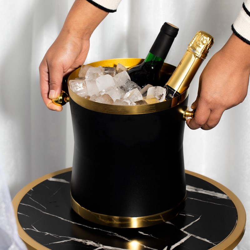 欧式新款冰桶家用红酒冰镇奢华香槟桶酒吧ktv冰酒器样板房装饰品