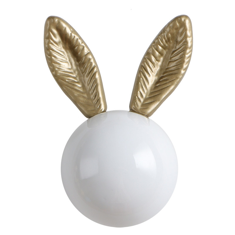 新款免打孔兔子拉手衣柜门橱柜抽屉推拉门玻璃门免钉强力自粘把手