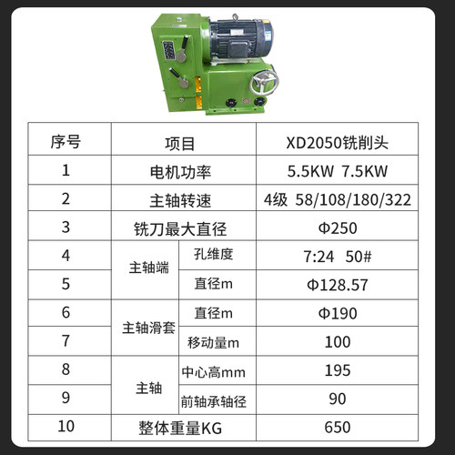 卧式铣削动力头单面双面铣头龙门铣床动力头