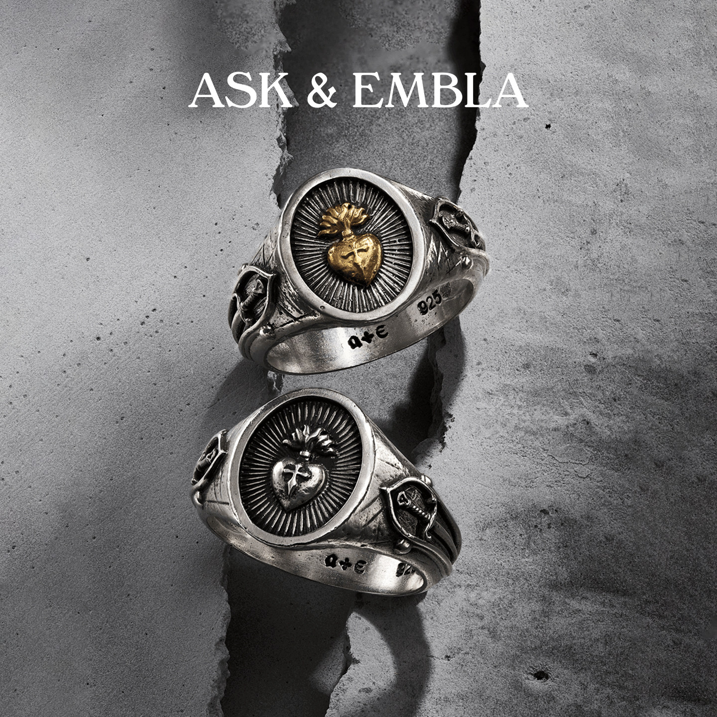 AskEmbla 哥特十字印章戒指做旧复古质感小众中性轻奢风格手饰