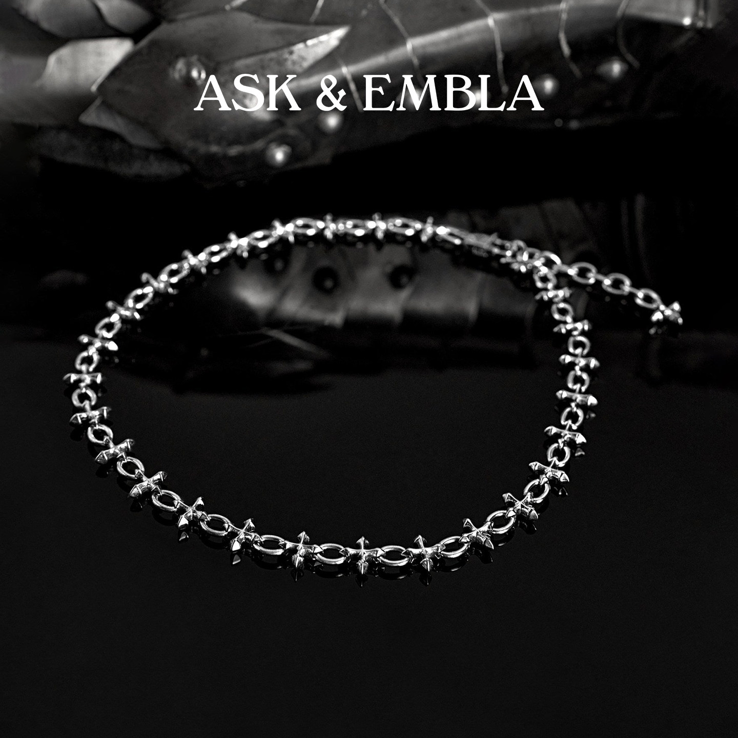 Ask & Embla符印颈圈链条项链可调节哥特风格中性酷感轻奢设计