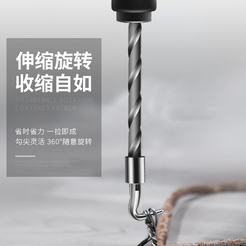 钢筋扎勾扎丝钩手动不锈钢铁丝螺纹钢扎钩半自动直拉绑钩子绑钩器