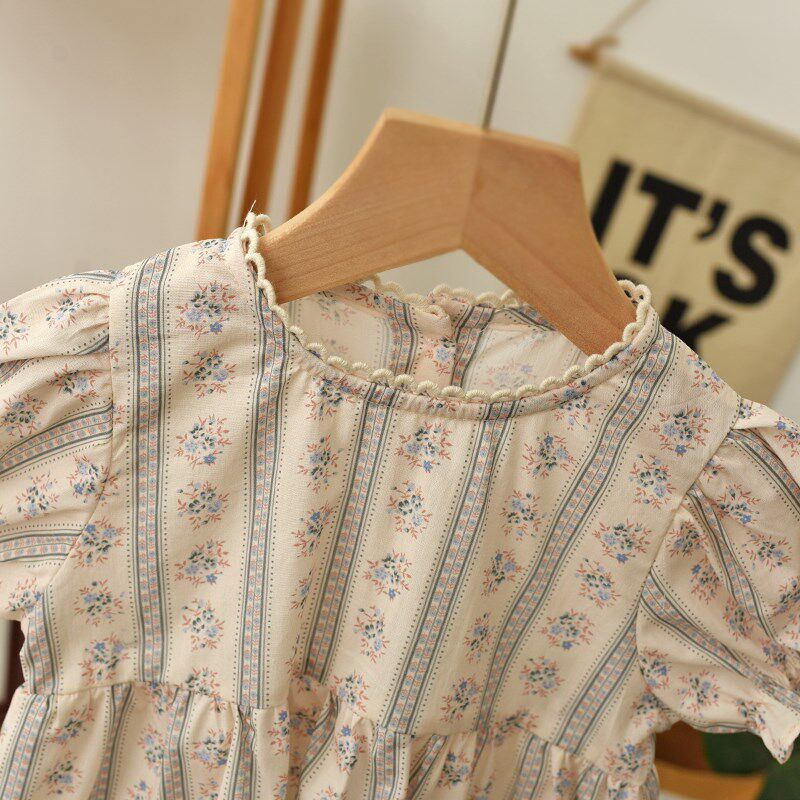 女童短袖套装夏季薄款网红女宝宝衣服森系童装洋气时髦婴儿两件套