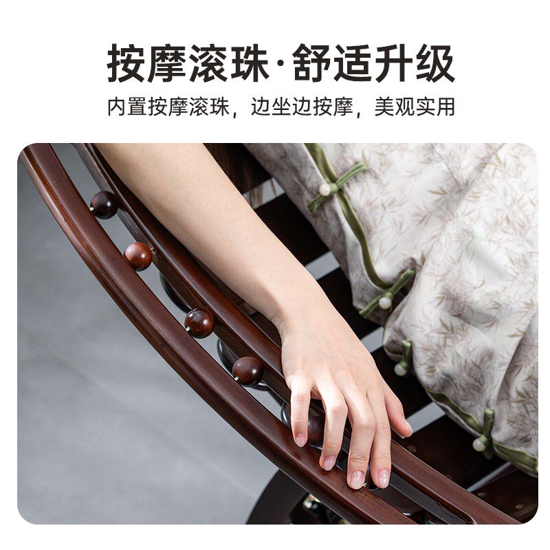 新中式躺椅折叠竹摇摇椅家用舒适午休凉椅懒人老人阳台休闲庭院凳