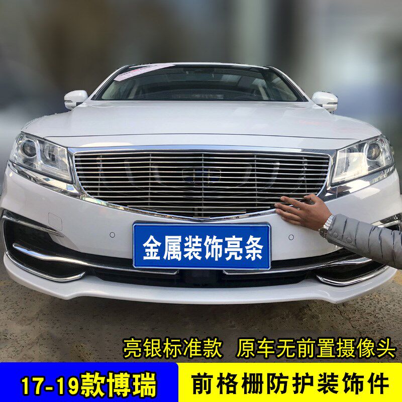 15-16款博瑞中网外观改装前脸格栅防护防虫网用品配件装饰亮条