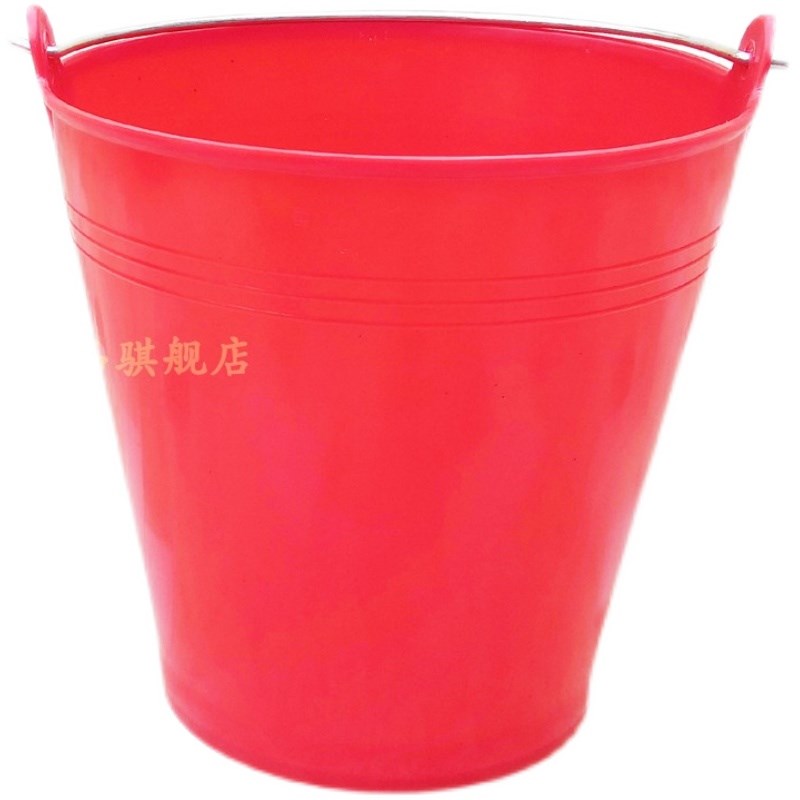 红桶带盖手提储水桶加厚高强塑料桶井桶消防桶家用包邮牛筋橡胶桶