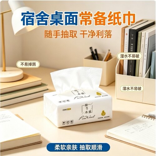 实惠装耐用家用擦手纸亲肤餐厅卫生纸10大包母婴学生可湿水抽纸