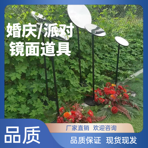 婚庆铁艺婚礼道具圆形镜面路引甜甜圈舞台出场区布置装饰橱窗摆件