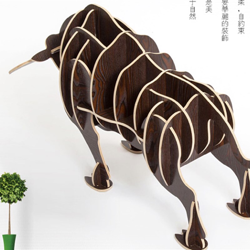 创意书架大牛客厅沙发边几餐厅店铺橱窗落地摆件样板房软装展示架