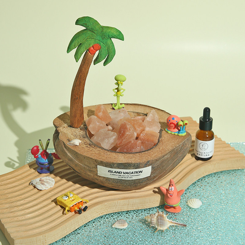 《梦入海岛》椰子树船水晶石无火香薰礼盒室内扩香石闺蜜生日礼物