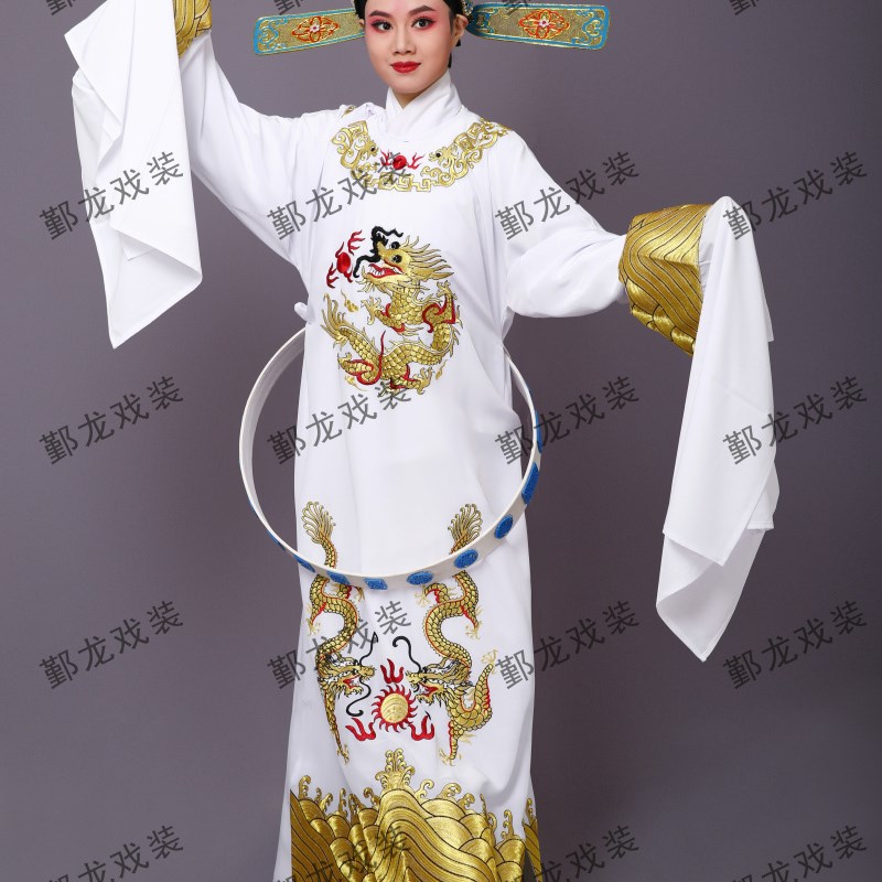 新款戏曲古装越剧黄梅戏琼剧女驸马改良蟒状元袍官袍皇帝袍全金蟒